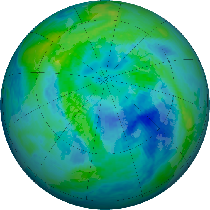 Arctic ozone map for 06 October 1994